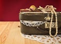 Little old lady's suitcase with the diary Royalty Free Stock Photo