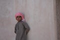 Little omani boy on a wall Royalty Free Stock Photo