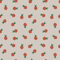 Little orange fruit seamless pattern. Citrus fruits endless wallpaper. Hand drawn repeat background Royalty Free Stock Photo