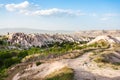 little orchard near Uchisar village in Cappadocia Royalty Free Stock Photo