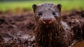 Curious Otter In The Mud: A Viennese Actionism Inspired Photo
