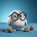 Playful Cartoonish Owl With Glasses In Cinema4d Style