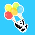 Little Panda with Colorful Balloons