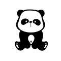 little panda silhouette making cute gestures animal cartoons for kids