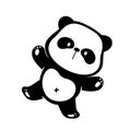 little panda silhouette making cute gestures animal cartoons for kids