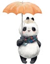 Little Panda with umbrella