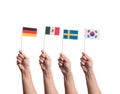 Tiny flags in hands