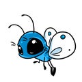 Little parody butterfly flying character illustration cartoon