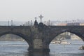 A little part of the Charles Bridge. Prague Royalty Free Stock Photo