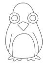 Little penguin simple coloring page for kids stock vector illustration