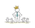 little people and big boss in crown Royalty Free Stock Photo