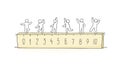 little people standing on ruler Royalty Free Stock Photo