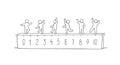 little people standing on ruler. Royalty Free Stock Photo