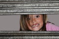 Cheekily schoolgirl with long hair and freckles Royalty Free Stock Photo