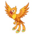 Little Phoenix Cartoon Illustration Color Royalty Free Stock Photo