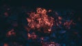 Little pieces of burning ember after the fire. Royalty Free Stock Photo