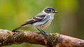 Little Pied Flycatcher Ficedula wester manni Female Cute Birds, AI Generative