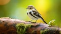 Little Pied Flycatcher Ficedula wester manni Female Cute Birds, AI Generative