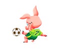 Little pig with soccer ball