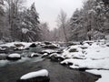 Little Pigeon River, Snow Royalty Free Stock Photo