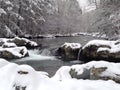 Little Pigeon River, Snow Royalty Free Stock Photo