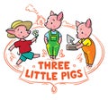 Little piglets from fairy tale Royalty Free Stock Photo