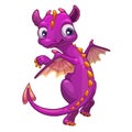 Little pink cartoon dragon