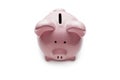 Little pink piggy bank on white Royalty Free Stock Photo