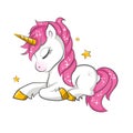 Little pink unicorn. Royalty Free Stock Photo