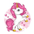 Little pink unicorn. Design for children.