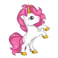 Little pink unicorn. Design for children.