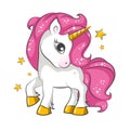 Little pink unicorn. Design for children. Royalty Free Stock Photo