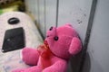 Little pinky bear waiting child Royalty Free Stock Photo