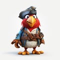 Mr. Potato Head Pirate Parrot - Photorealistic Cartoon Character Royalty Free Stock Photo