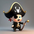 Little pirate with high seas of imagination Royalty Free Stock Photo