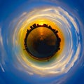 Little Planet tokyo sunset Royalty Free Stock Photo