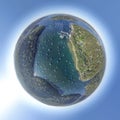 360 little planet Aerial view of Sydneys Northern Beaches Royalty Free Stock Photo