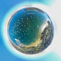 360 little planet Aerial view of Sydneys Northern Beaches Royalty Free Stock Photo