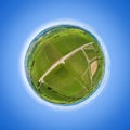 little planet aerial view vineyard scenery at Kaiserstuhl Germany