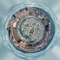 Little Planet 360 Degree Sphere. Panorama Of Old Port Of Marseille.