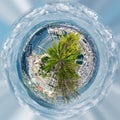 Little Planet 360 Degree Sphere. Panoramic View Of Budapest City