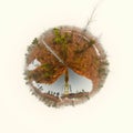 Little planet 360 degree sphere. Panoramic view of Kemeri National Park Royalty Free Stock Photo