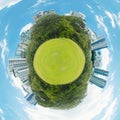 Little planet with green grass ecology concept Royalty Free Stock Photo