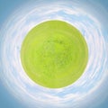 Little planet with green grass Royalty Free Stock Photo