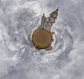 Little Planet Panorama of Holy Spirit Cathedral, Minsk, Belarus Royalty Free Stock Photo