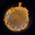 Little planet panorama of Piazza del Campo, Siena, Italy
