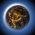 little planet of Sindelfingen by night Royalty Free Stock Photo