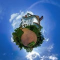 Little planet view of the beautiful house Royalty Free Stock Photo