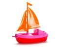 Little plastic toy ship