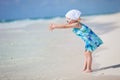 Little playful girl at beach